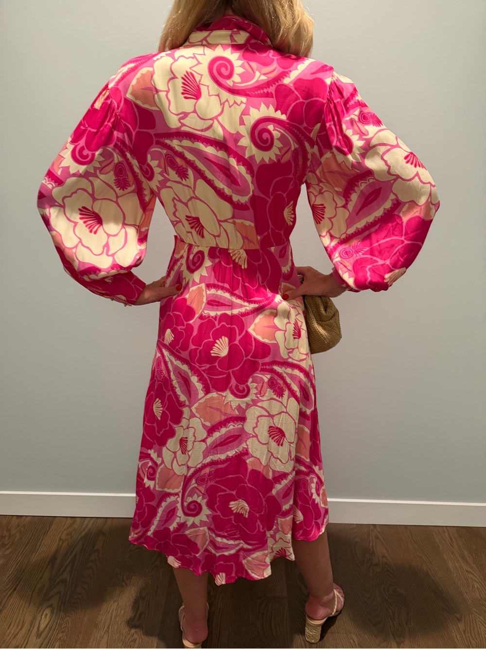 FARM Rio Pink & Cream Printed Tie-Waist Midi Dress - Picture 5 of 8